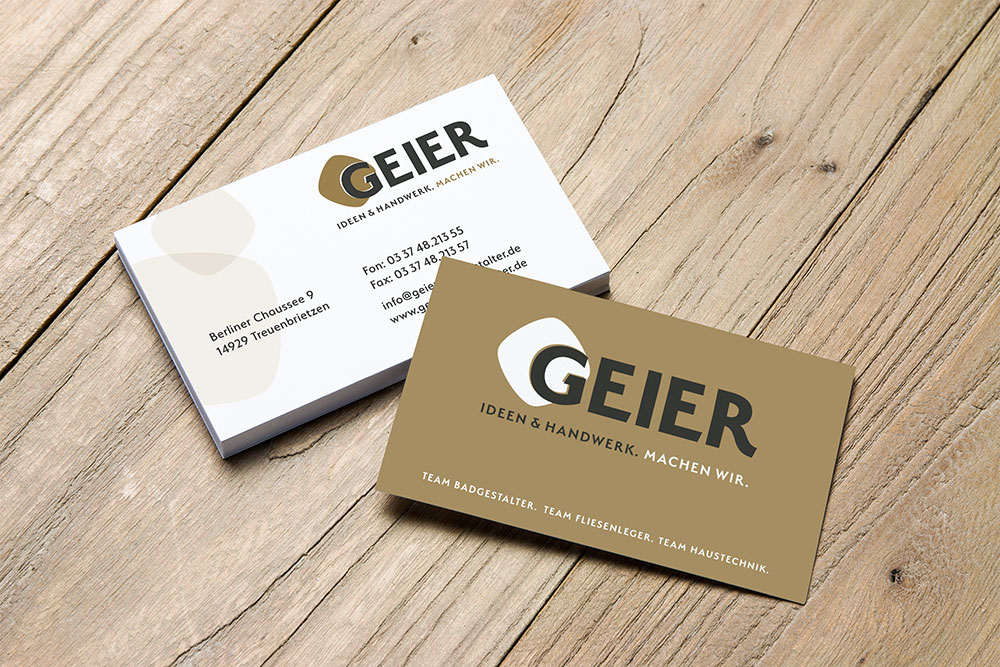 Geier - Ideen & Handwerk. | geier visitenkarten
