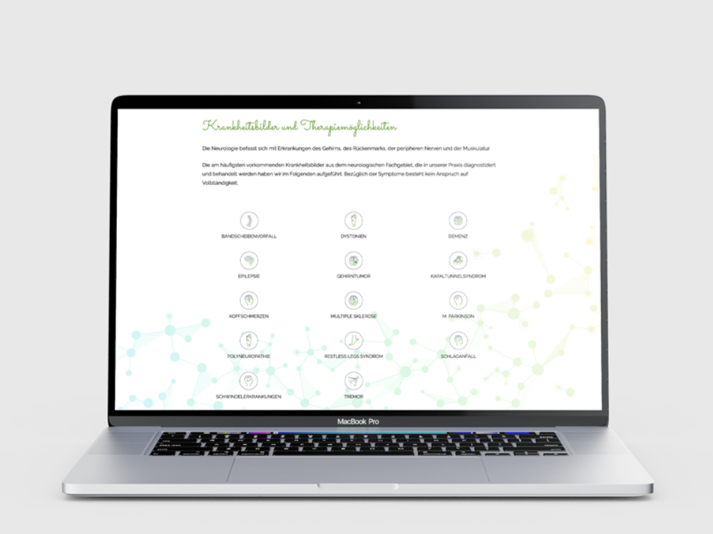 Noch eine Laptop-Ansicht der Website www.neuro-durlach.de