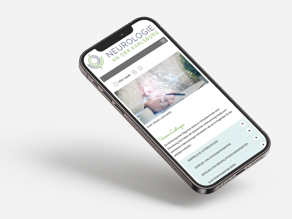 Mobile Ansicht der Website www.neuro-durlach.de